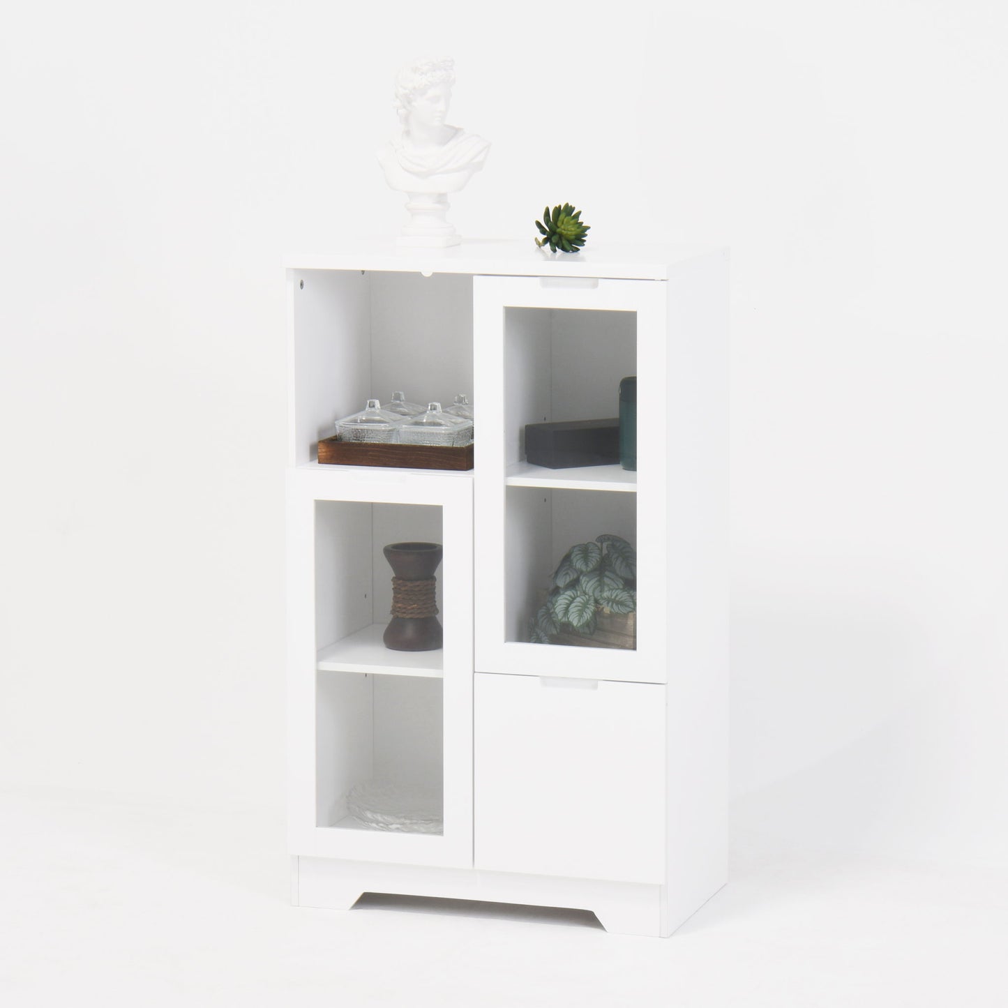 Modern Cabinet With Glass Doors And Drawer