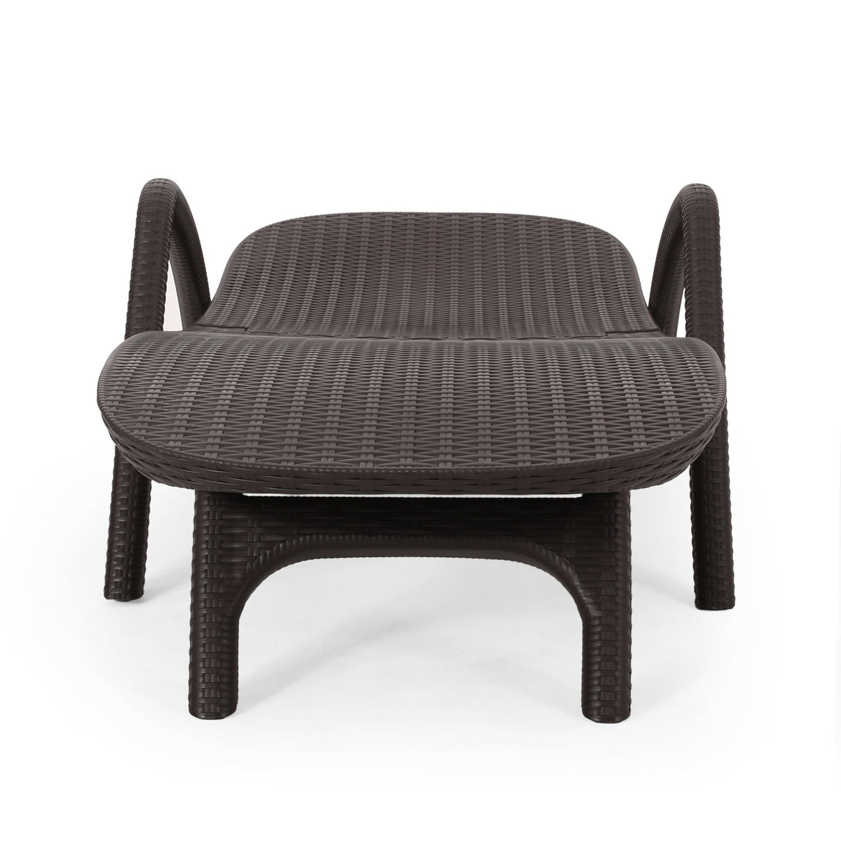 Polypropylene Resin Chaise Lounge With Hand Crafted Details - Dark Brown