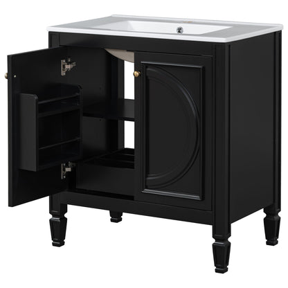Double Sink Bathroom Vanity Set With Wall Mount Mirror Cabinet