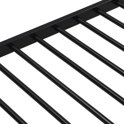 Twin Over Full Modern Metal Bunk Bed With Trundle - Black