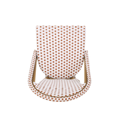 Outdoor Rattan And Aluminum French Bistro Chairs Set