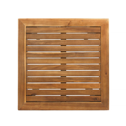 Outdoor Minimalist Acacia Wood Square Bar Table