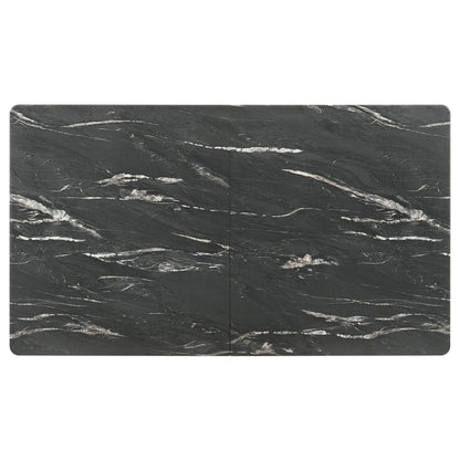 Bellingham - Dining Table With Self Storing Extension Leaf - Black Marble-Look Sintered Stone