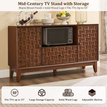 TV Stand With 3D Wood Texture - Brown