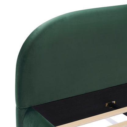 Upholstered Simple Modern Bedroom Bed With Curved Headboard