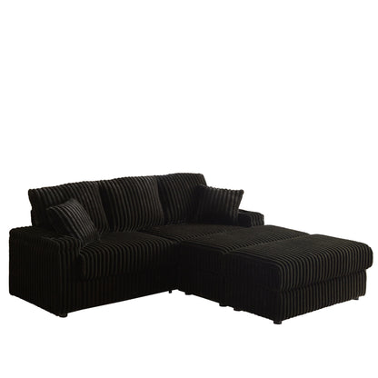 3 Seater Sofa With 2 Ottomans For Living Room