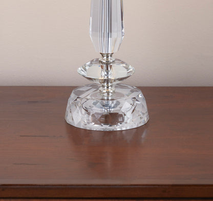 Karat - Contemporary Crystal Table Lamp (Set of 2) - Clear Crystal / Chrome / White Softback