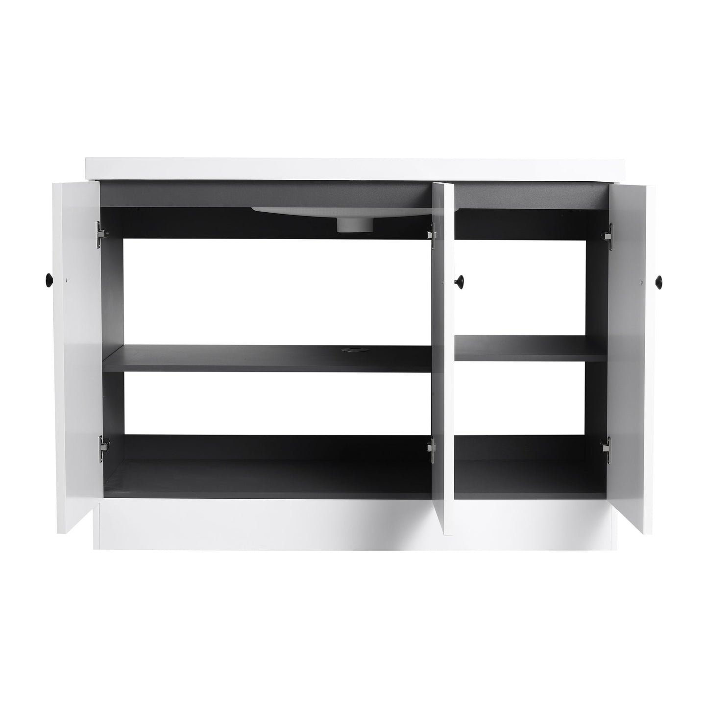 Contemporary Freestanding Bathroom Vanity With Resin Sink & Soft-Close Cabinet Doors