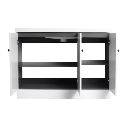 Contemporary Freestanding Bathroom Vanity With Resin Sink & Soft-Close Cabinet Doors