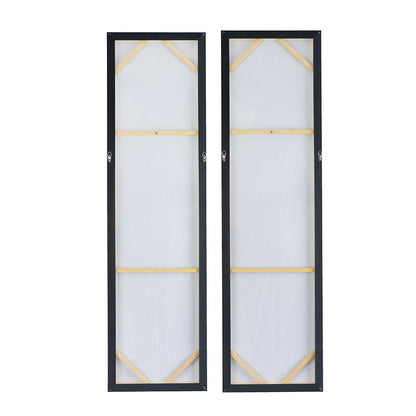 Elongated Modern Abstract Oil Paintings, Wall Art For Living Room Dining Room Bedroom Office Entryway (Set of 2) - Multicolor
