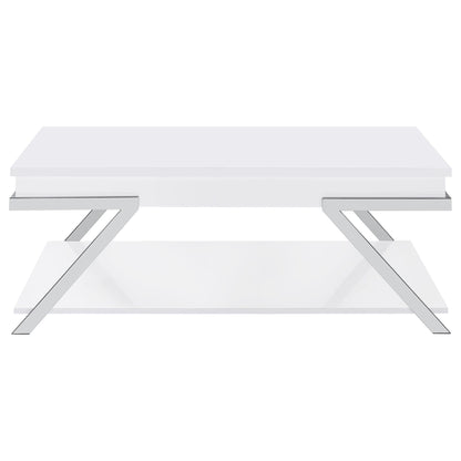 Briana - 2 Piece Coffee And End Table Set With Lift Top Legs - Gloss White