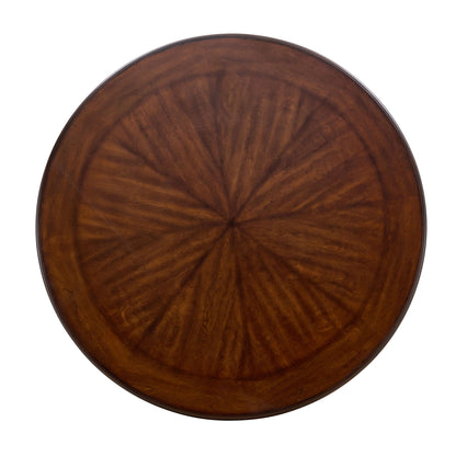 Mid Century Modern Round Dining Table With Metal Legs And Open Shelf