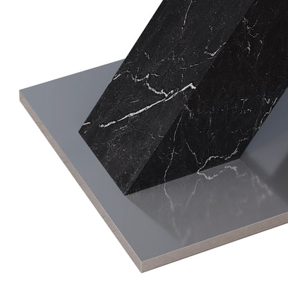 Modern Rectangle Dining Table With Stretchable TopAnd X Shape Legs