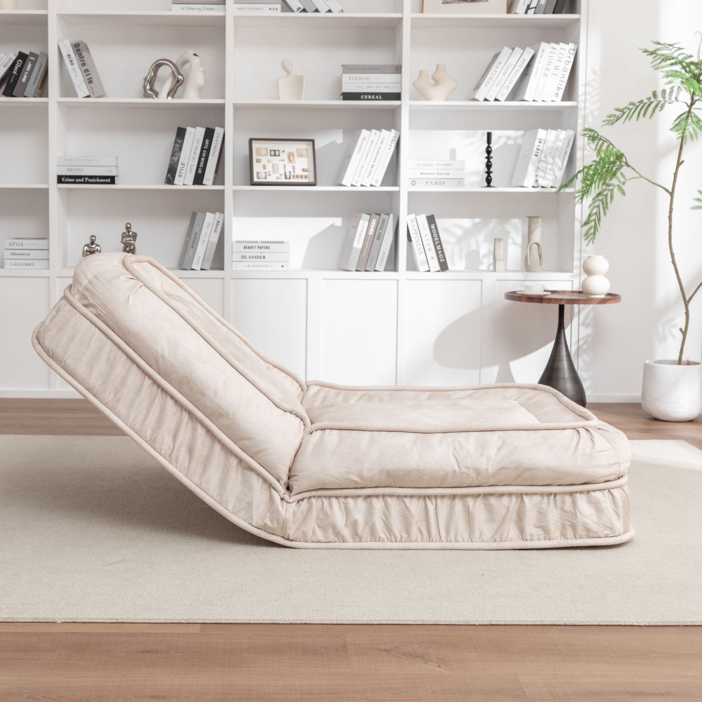 Upholstered Human Dog Bed And Pets, Bean Bag Floor Sofa With Massage Pillow, 5 Adjustable Positions & 2 Soft Pillows