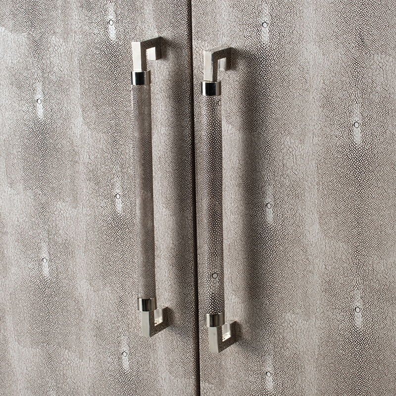 Cabinet - Silver - Faux Leather