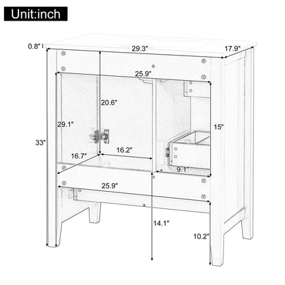 Modern Bathroom Vanity With Sink, 1 Cabinet & 3 Drawers