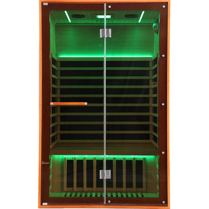 Double Sauna Room With Carbon Heating Plates - American White Oak