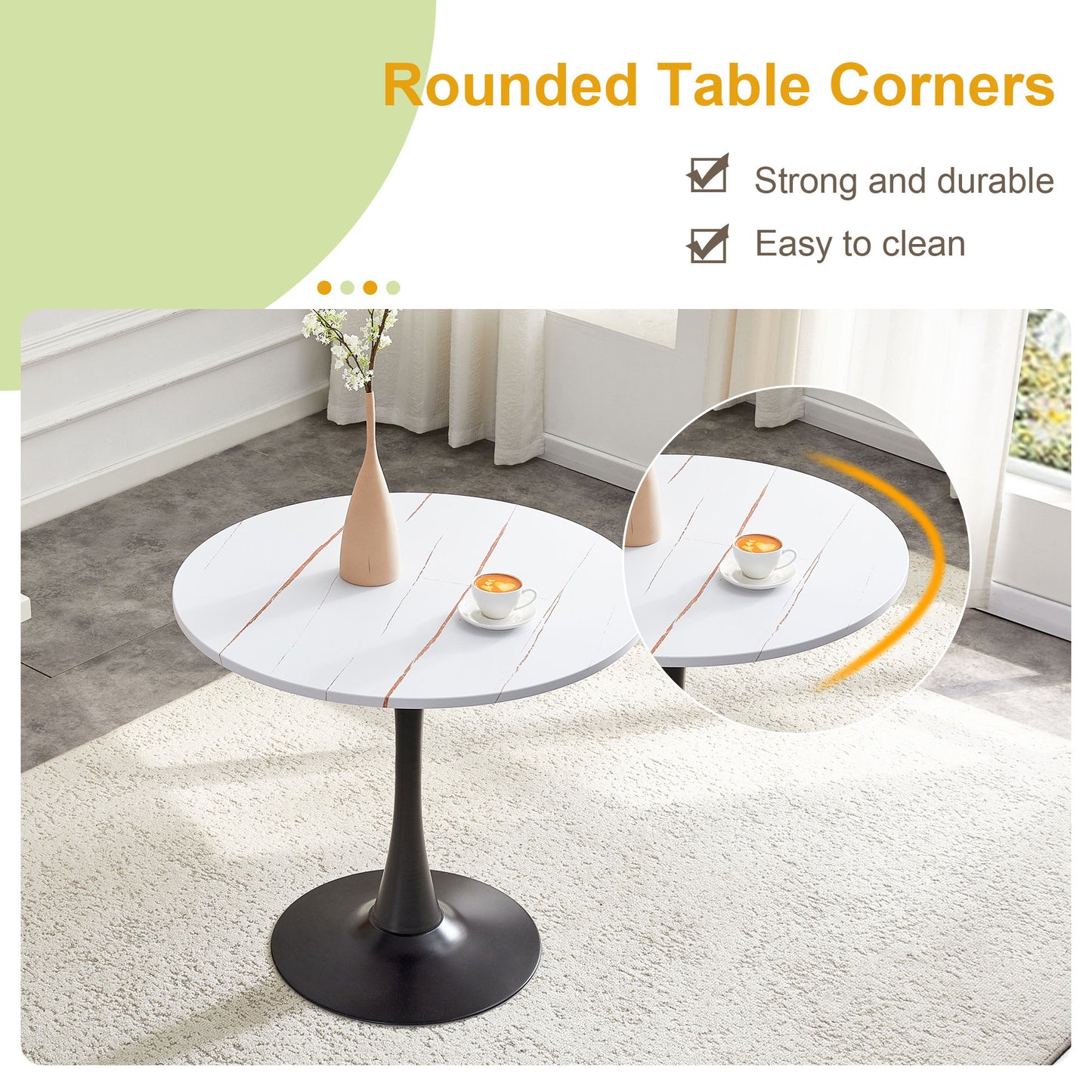 Ergonomic Round Dining Table For Kitchen