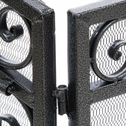 Mariella - Traditional Floral Iron Fireplace Screen With Ornate Design