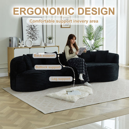 Sectional Sofa, Oversized 4 Seater With Deep Seat Design