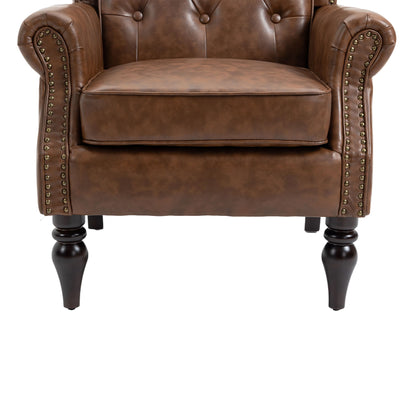 Modern Accent Armchair With Sturdy Wood Legs