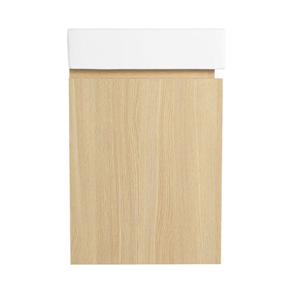 Modern Bathroom Vanity With Ceramic Basin, Wall Mounted Floating Sink Combo, Storage Cabinet