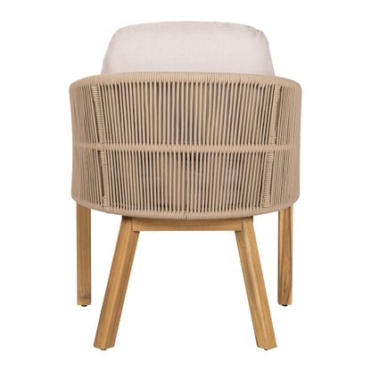 Grotta - Outdoor Dining Arm Chair (Set of 2) - Teak / Beige