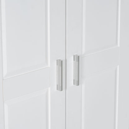 Storage Cabinet With Adjustable Shelves, 2 Doors, Rectangle Design For Bathroom
