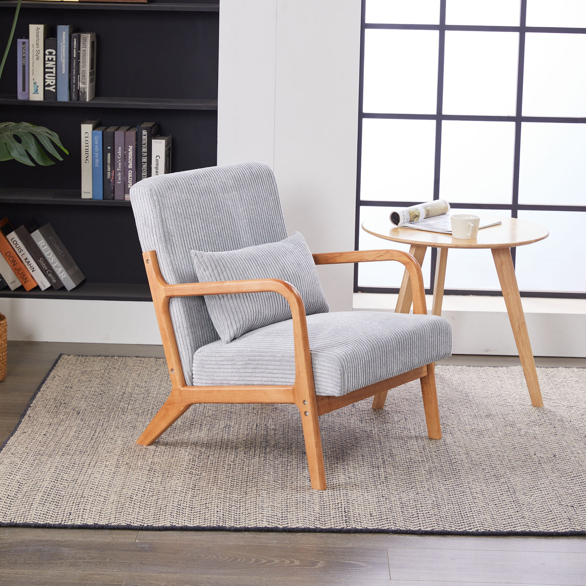 Accent Arm Chair With Pillow Upholstered