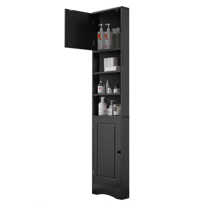 Multi Functional Corner Cabinet With Adjustable Shelves And 2 Doors