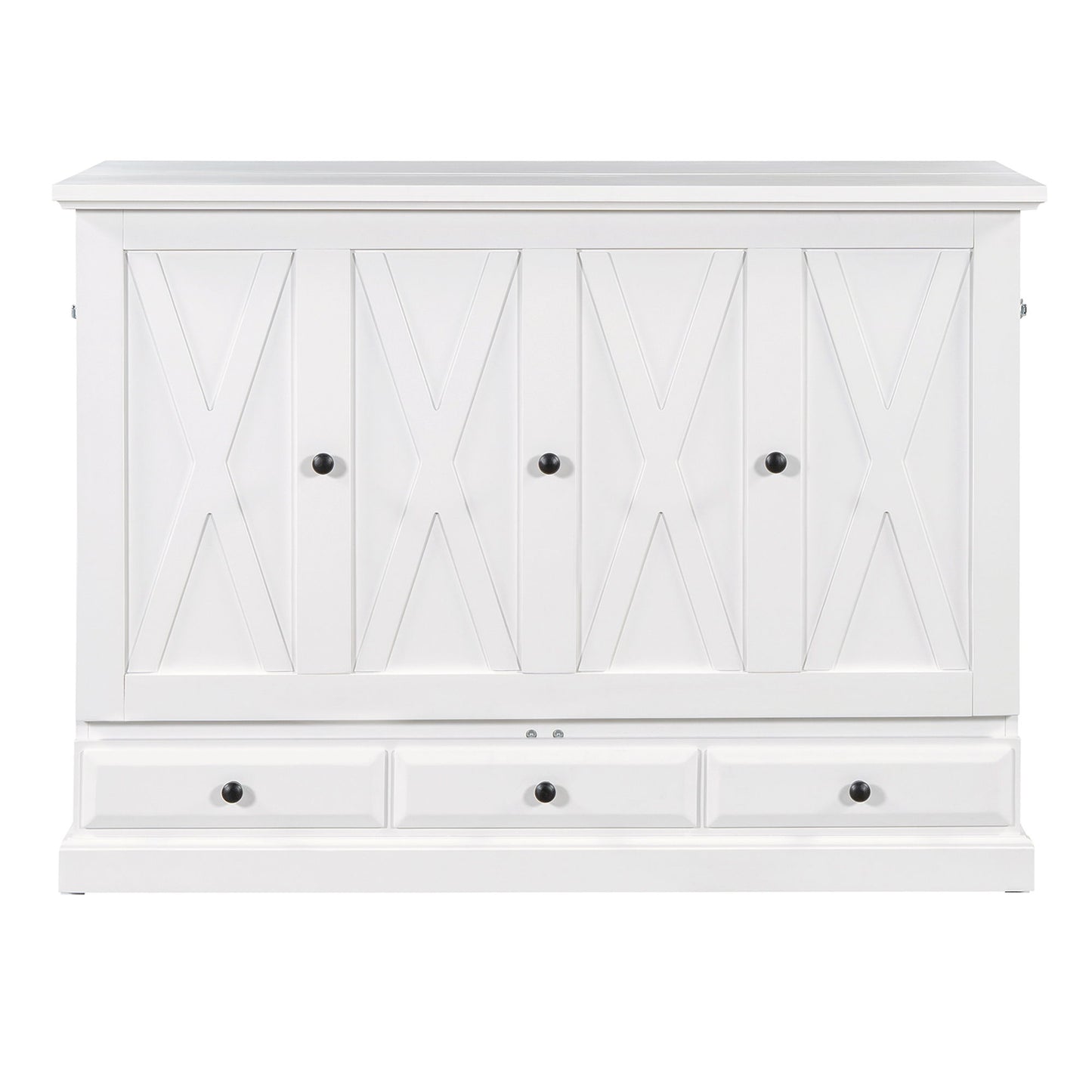 Solid Pine Murphy Bed Chest Cube Cabinet Bed With Charging Station And Large Storage Drawer For Home Office Or Small Room