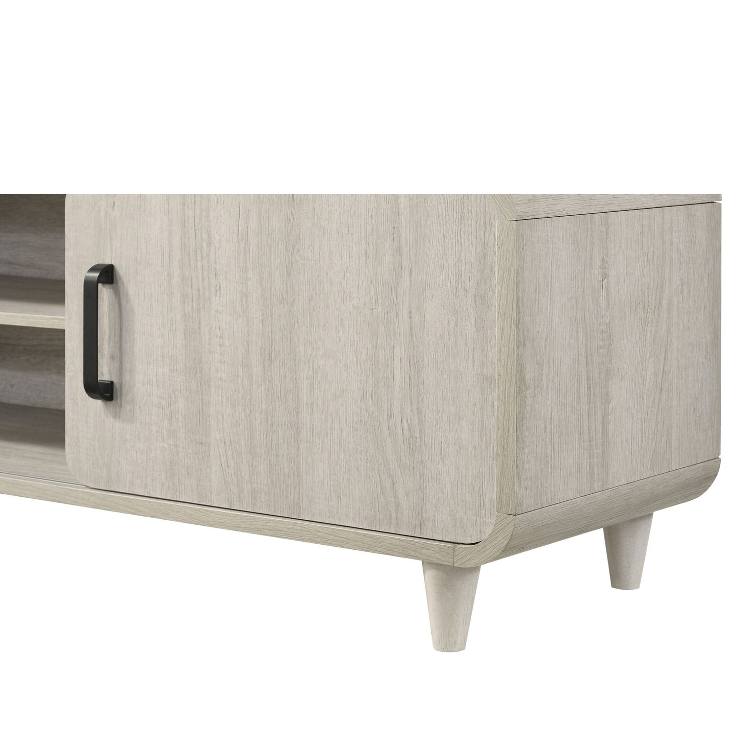 TV Stand With Sliding Doors And Handles, Living Room Furniture - Antique White