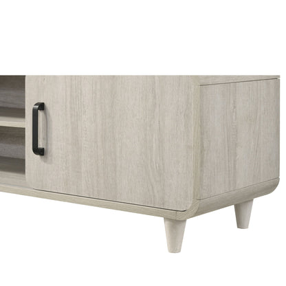 TV Stand With Sliding Doors And Handles, Living Room Furniture - Antique White
