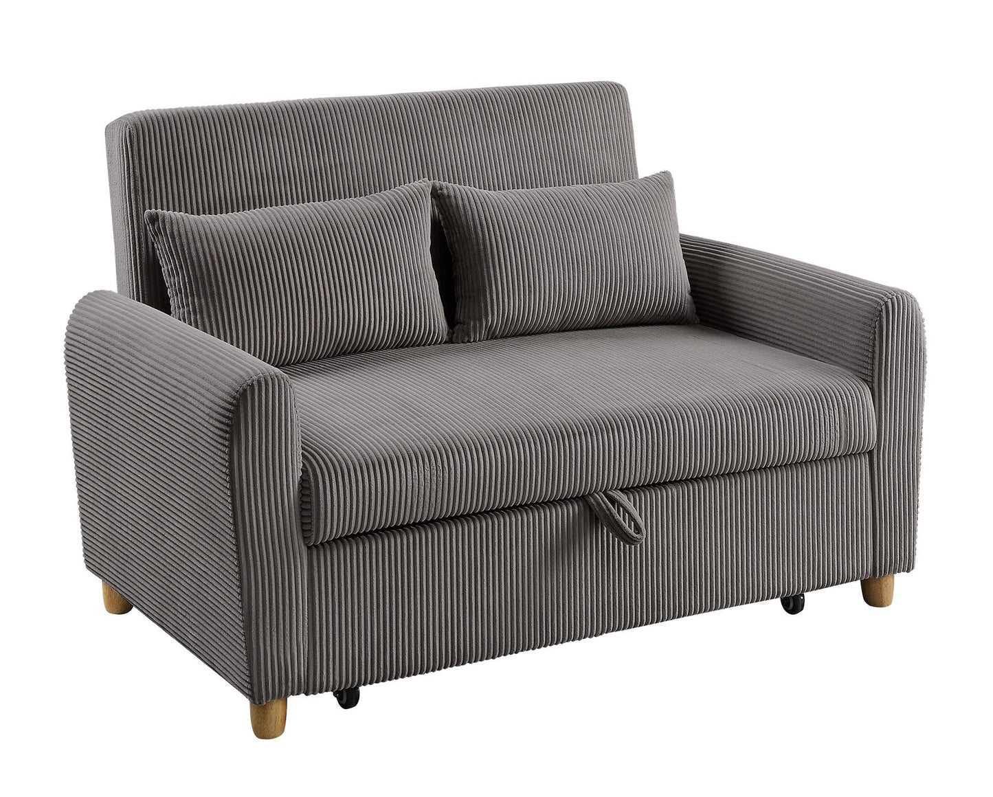 Justine - Convertible Sleeper Loveseat - Brown