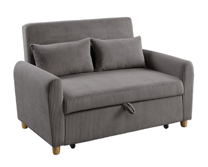 Justine - Convertible Sleeper Loveseat - Brown