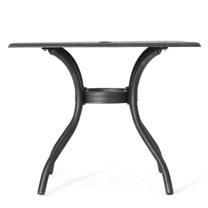Enchantia - Outdoor Square Dining Table With Weave Tabletop And Flared Legs - Copper