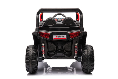 12V7A*1 30W*4 Four-Wheel Drive Seat One Button Start, Forward And Backward, High And Low Speed, Music, Front Light, Power Display, Two Doors Can Open, 2.4G R / C, Seat Belt Four Wheel Absorber