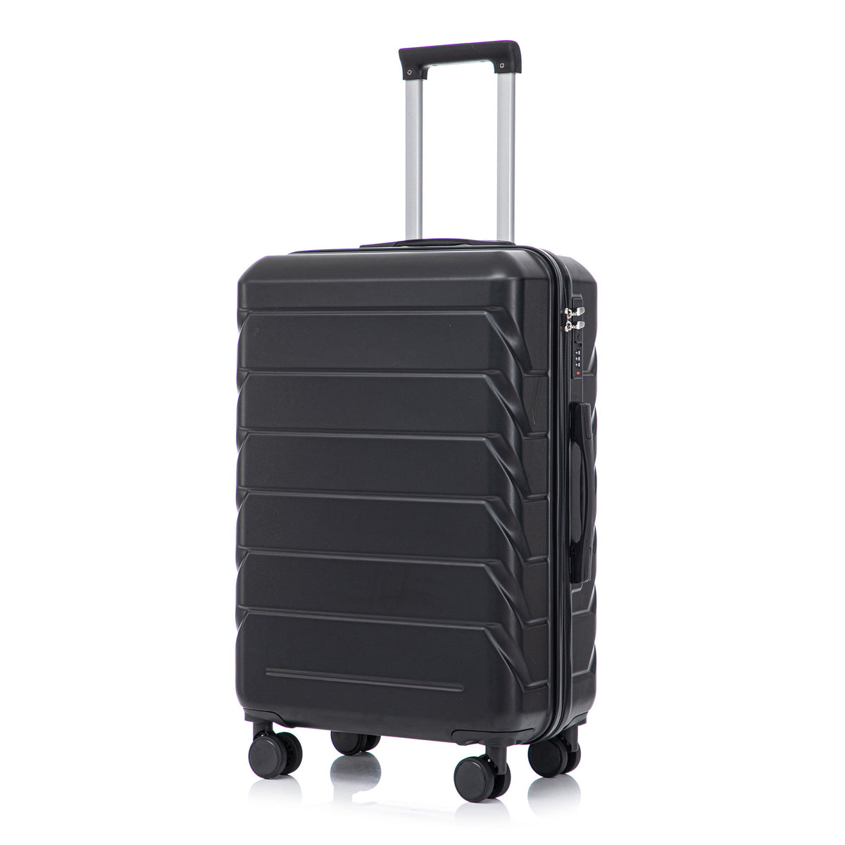 Hard Shell Luggage With Scratch Resistant Surface, 4 Wheels, Combination Lock & Side Hooks
