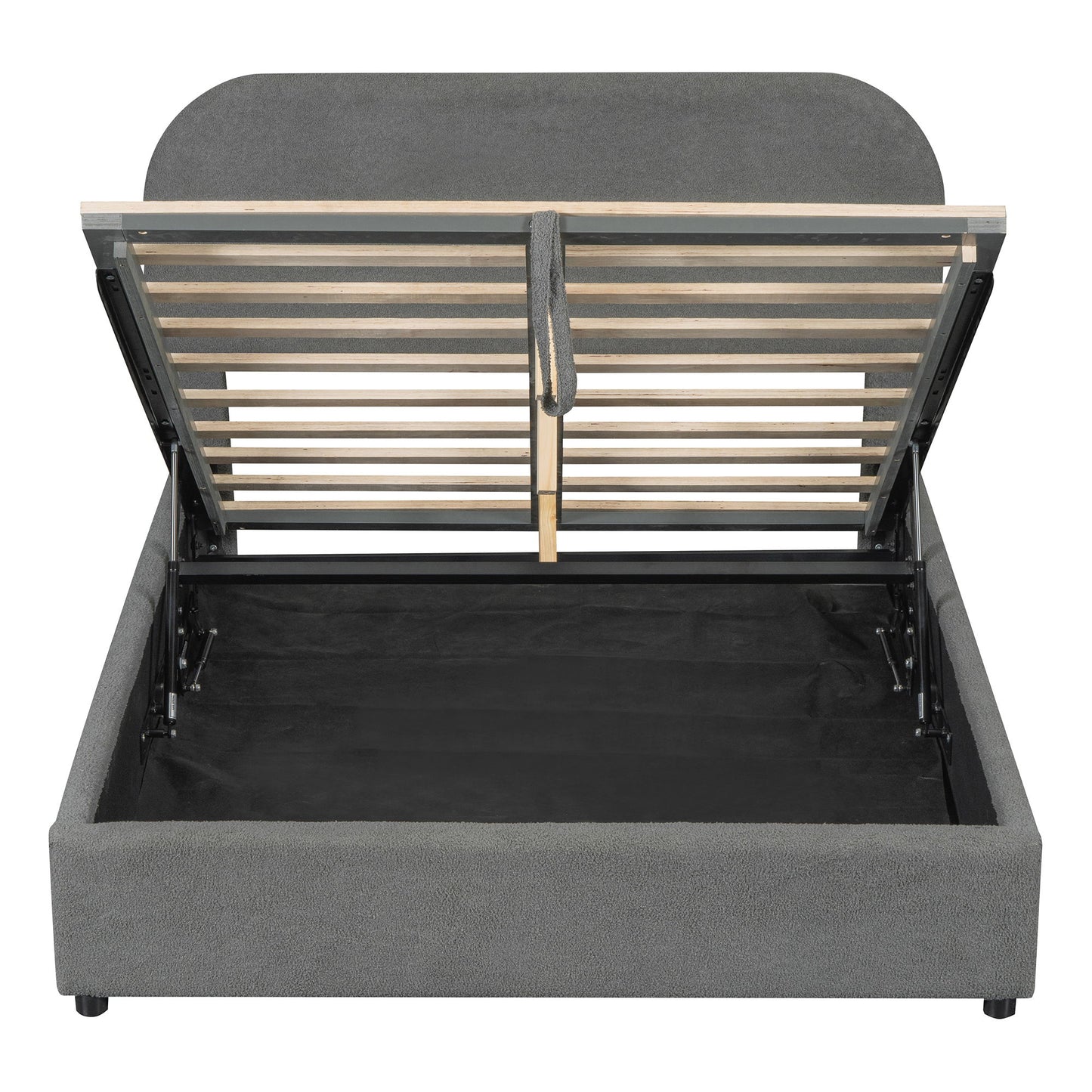 Upholstered Platform Bed With Hydraulic Storage System