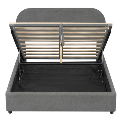 Upholstered Platform Bed With Hydraulic Storage System