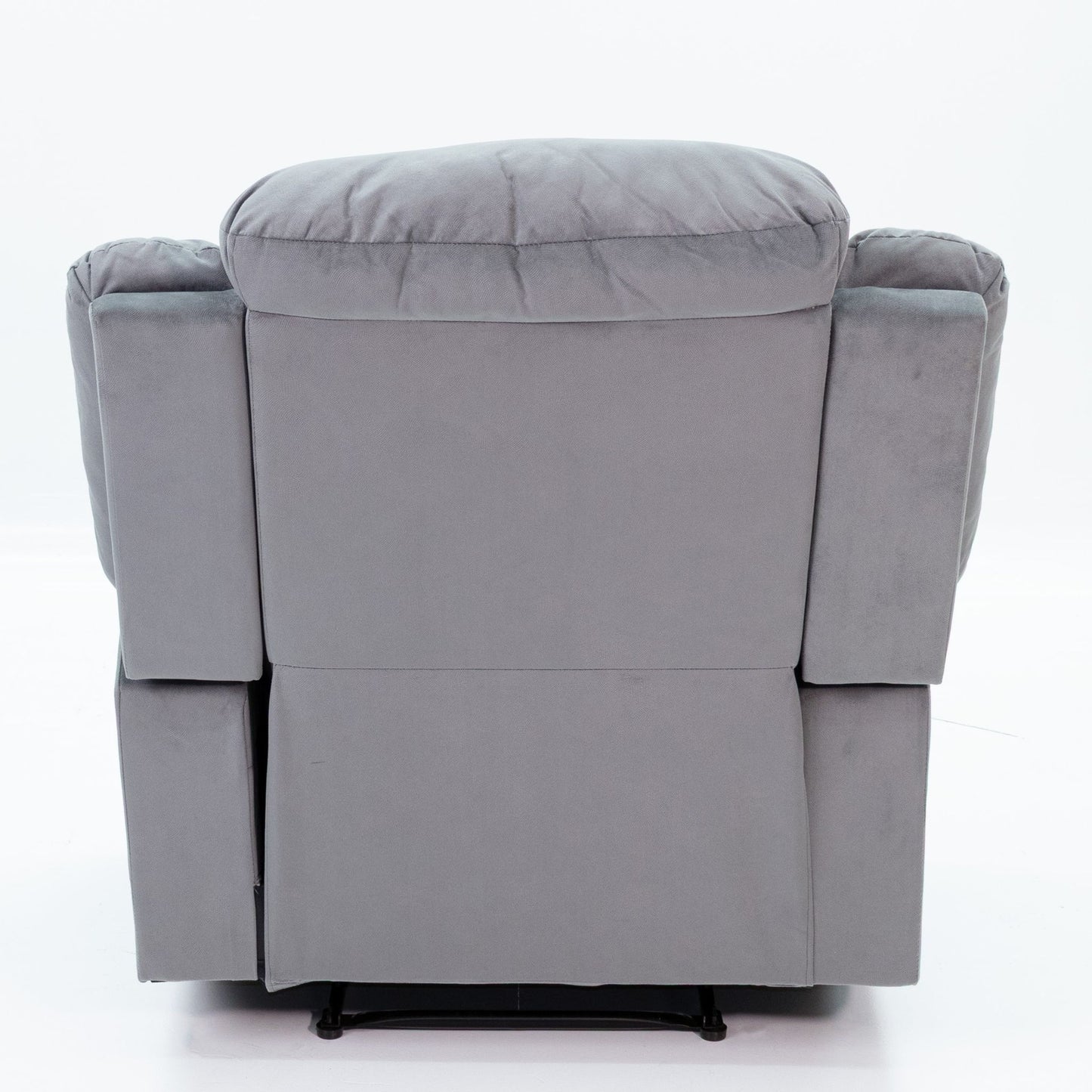 Modern Manual Recliner With Padded Seat And Pillow Arms