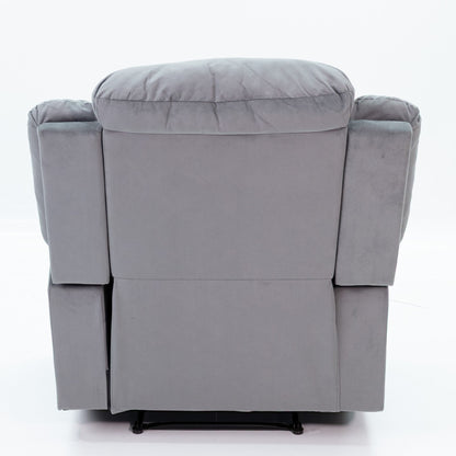 Modern Manual Recliner With Padded Seat And Pillow Arms