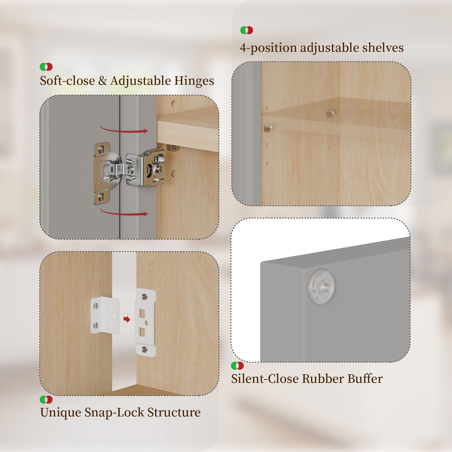 Shaker Wall Cabinet With Soft-Close Doors, Adjustable Shelves