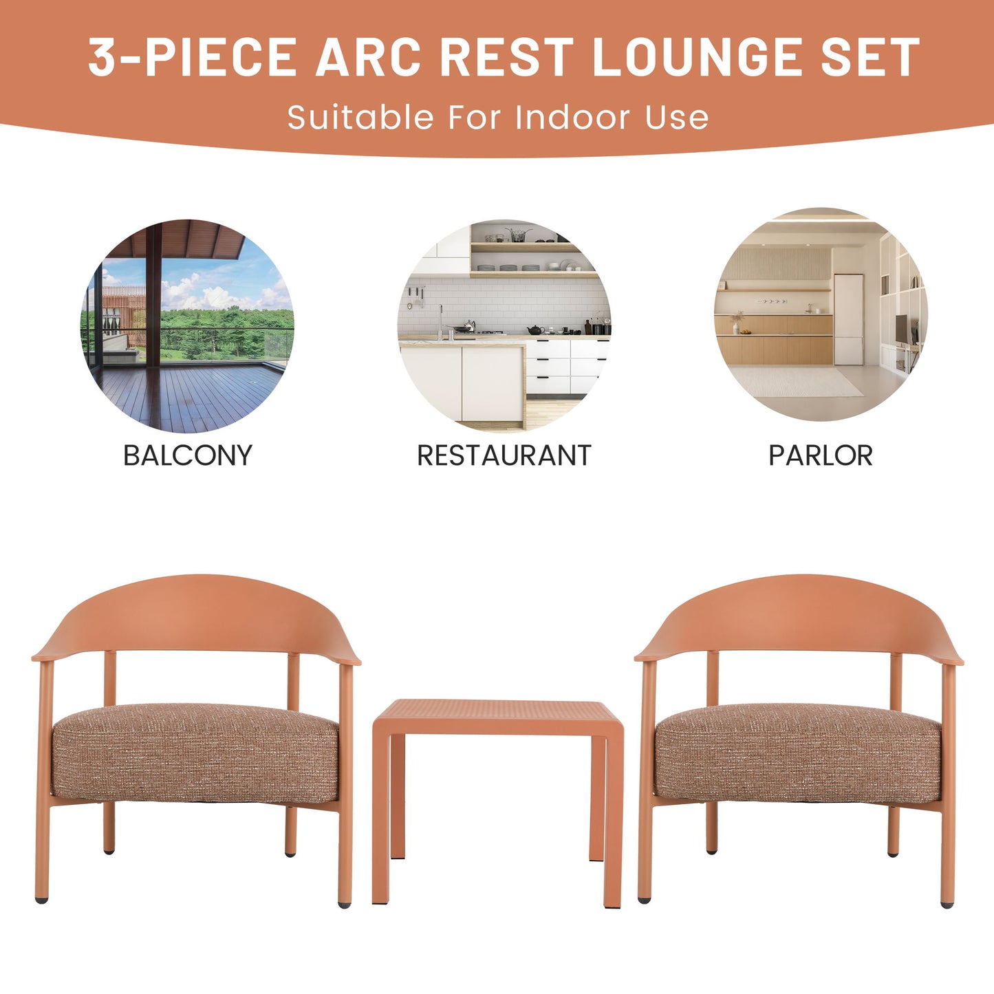 Furniture Set With Seat Cushions, Sturdy And Durable