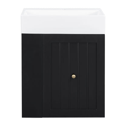 Modern Bathroom Vanity With Sink, Storage Cabinet, Drawer & Side Shelf
