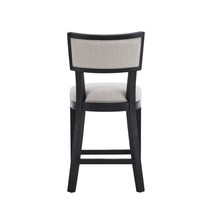 Upholstered Counter Height Bar Stools With Comfy Back (Set of 2)