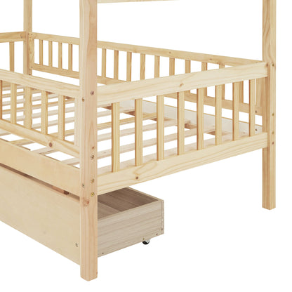 House Bed With 2 Drawers