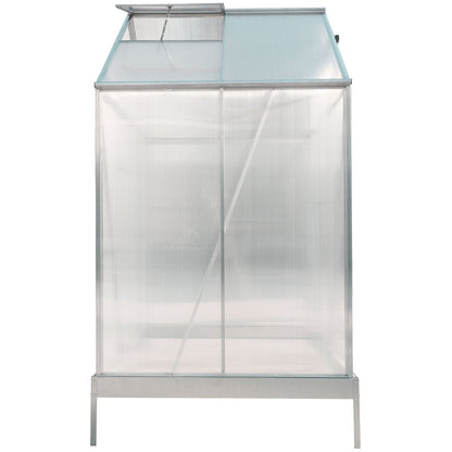 Polycarbonate house, Heavy Duty Outdoor Aluminum Walk-In House Kit With Rain Gutter, Vent And Door For Backyard Garden