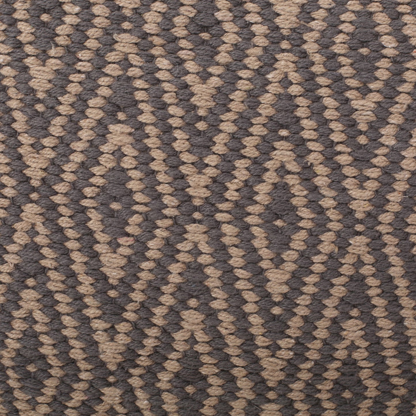 Amuleto - Hand Loomed Cotton Pouf - Dark Gray / Brown