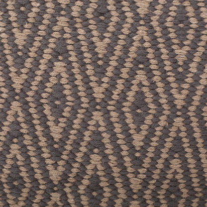 Amuleto - Hand Loomed Cotton Pouf - Dark Gray / Brown
